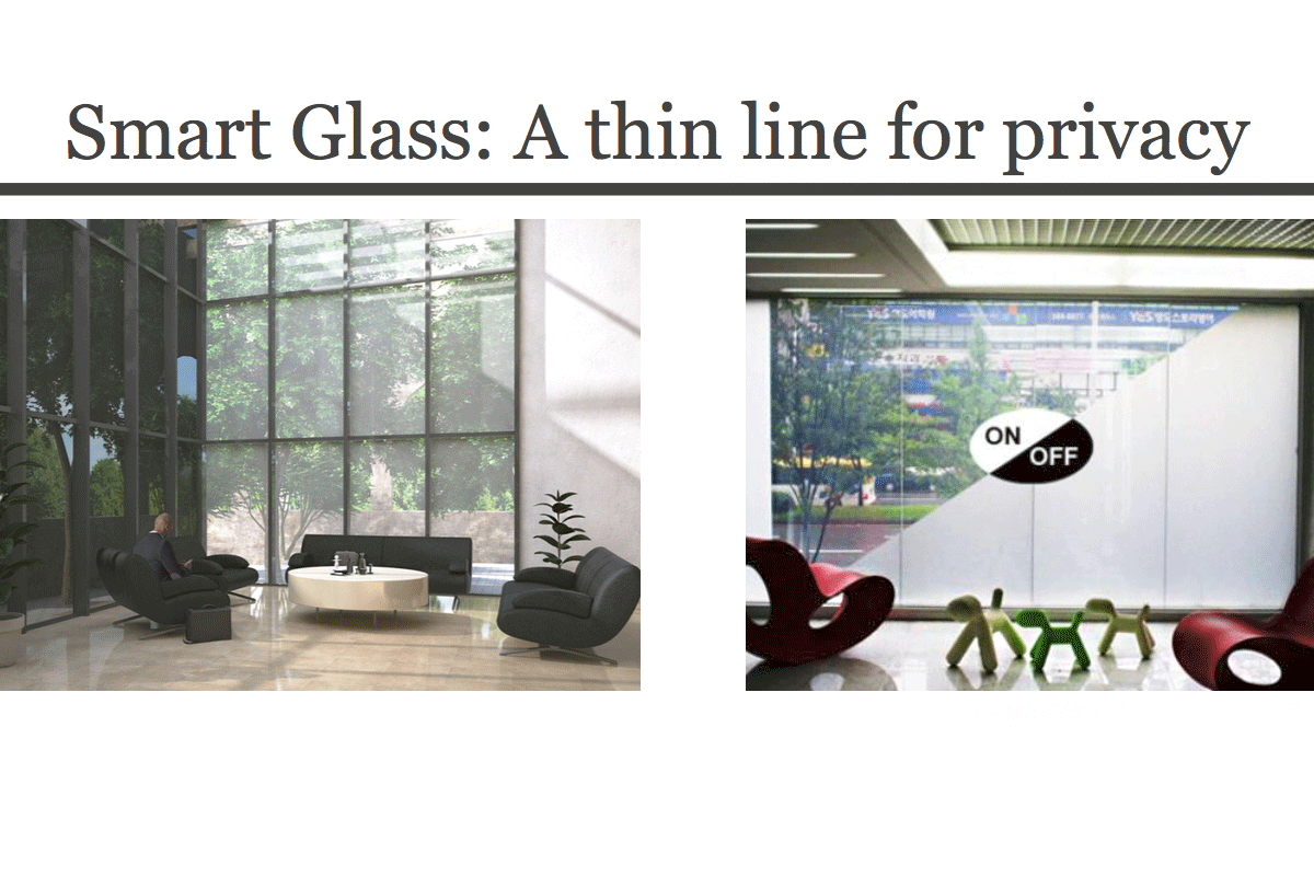 Smart glass for meeting privacy