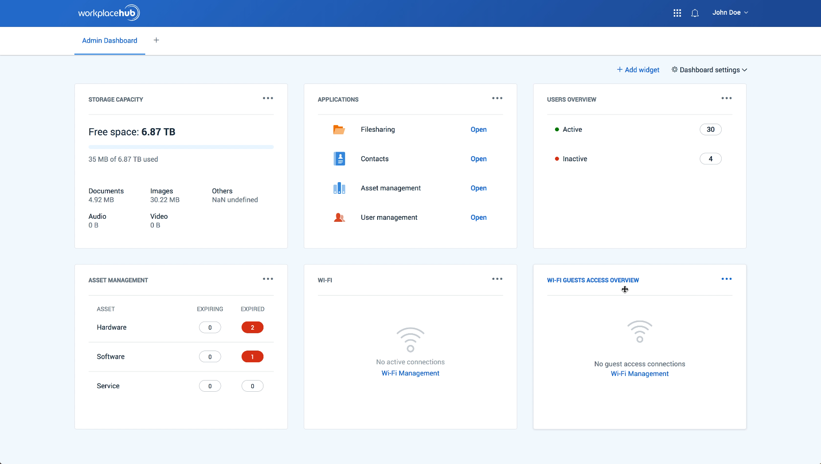 Workplace Hub Admin Dashboard