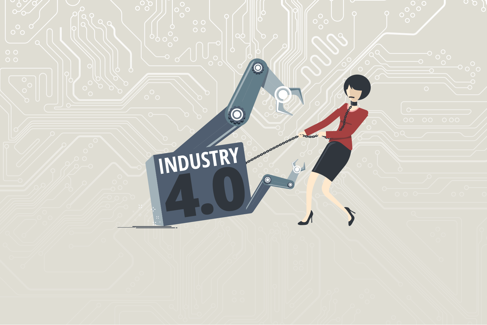 Industry 4.0: Illustrations shows fear of keeping control of their jobs in times of digitisation